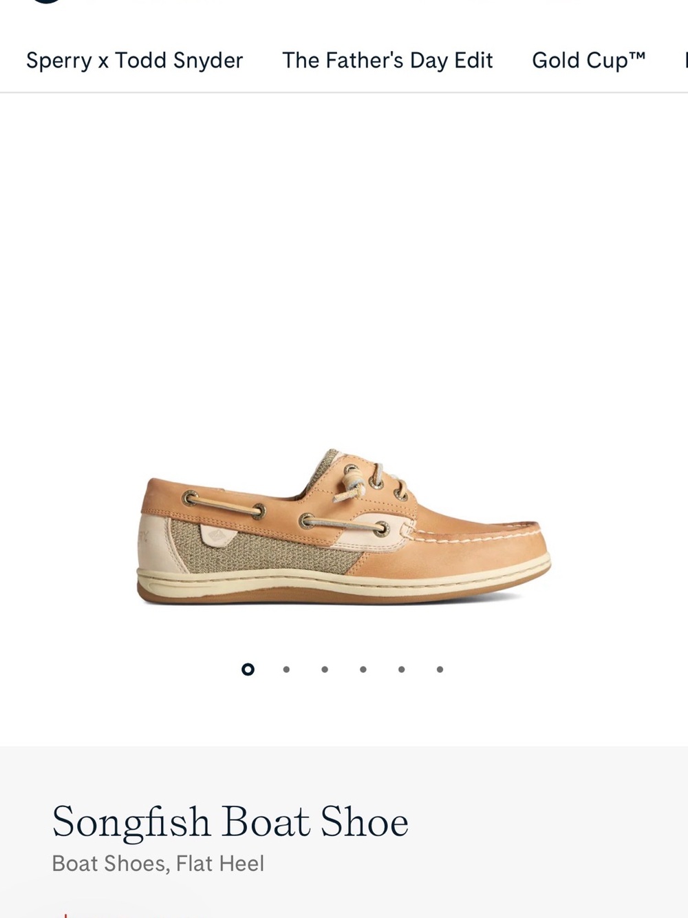 Songfish Boat Shoe - Tan/Beige Leather Women's size 9M New in box